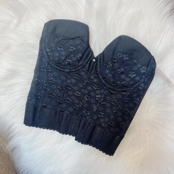 Vintage Dominique Floral Lace Bustier - Size 32B/34A - Picture 1 of 4